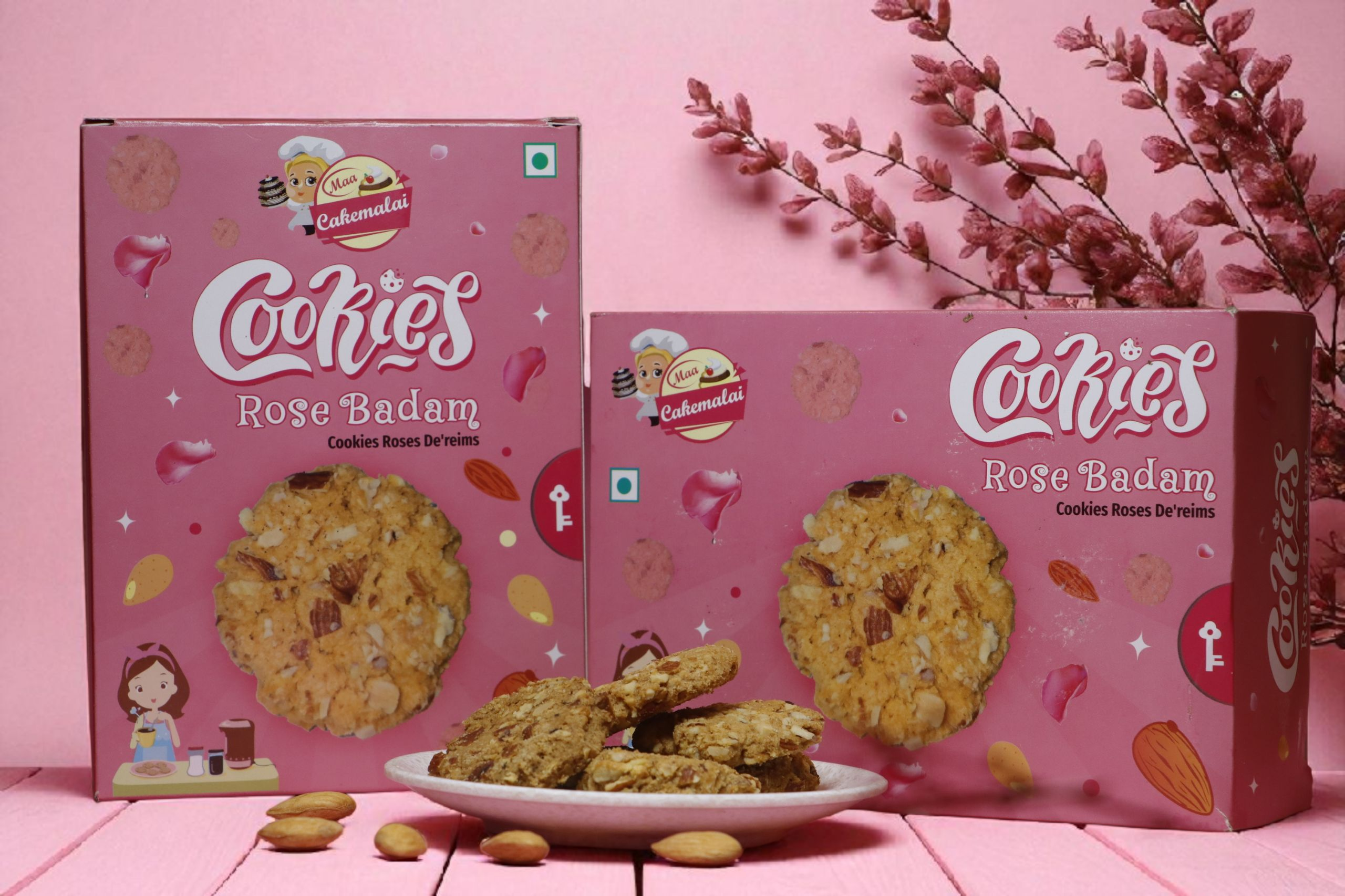 Rose badam cookies